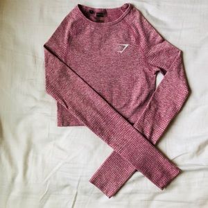 Gymshark Vital Pink Marl Crop top